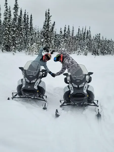Winter snowmobile adventure in Alaska